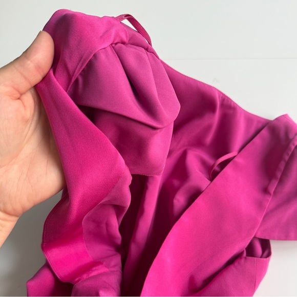 Tibi New York 100% Silk Pink Mini Dress Sz 4 Open Back Cocktail Party Barbie - Picture 11 of 11